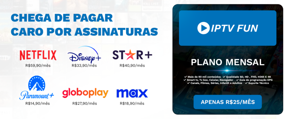 varios planos de streaming e pacote iptv